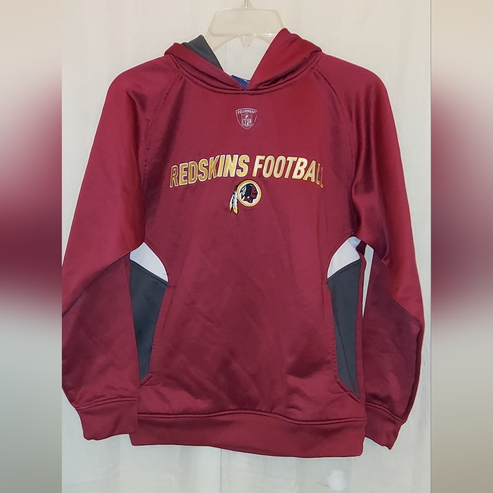 NFL Redskins Football Pullover hoodie sz large burgundy black